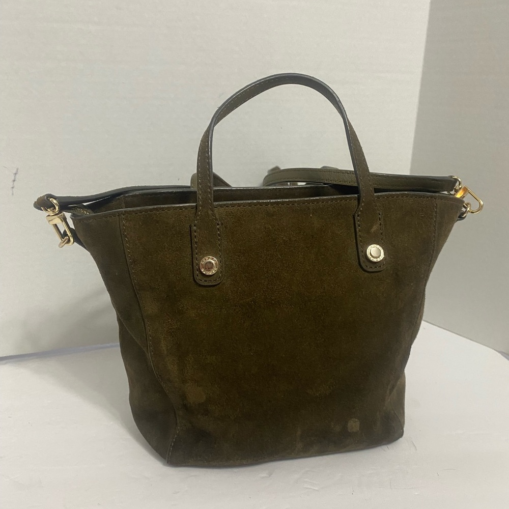Sandro Green Tote crossbody/satchel with Structured Design and Silver Hardware - Picture 2 of 9